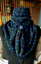 Load image into Gallery viewer, Wild Rag - "Softy" Blue Polka Dot Wild Rag - #1010
