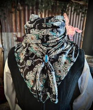 Load image into Gallery viewer, Wild Rag - Classy Western Paisley- Edged w/ Turquoise #513