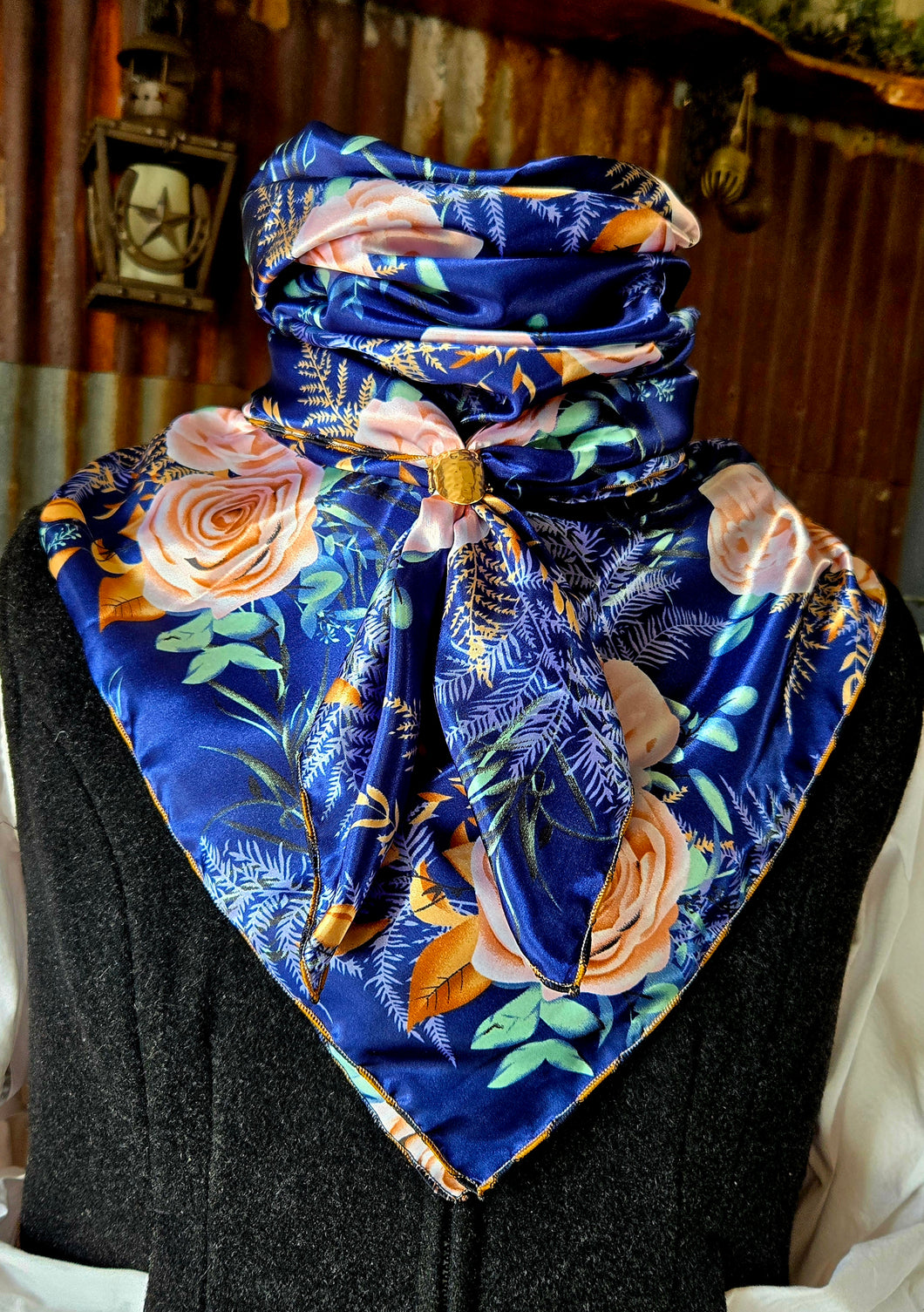 Wild Rag - Beautiful Blue Rose W01 – Cowgirl Dreamin Wild Rags