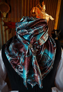 Wild Rag - Teal & Brown Paisley #01