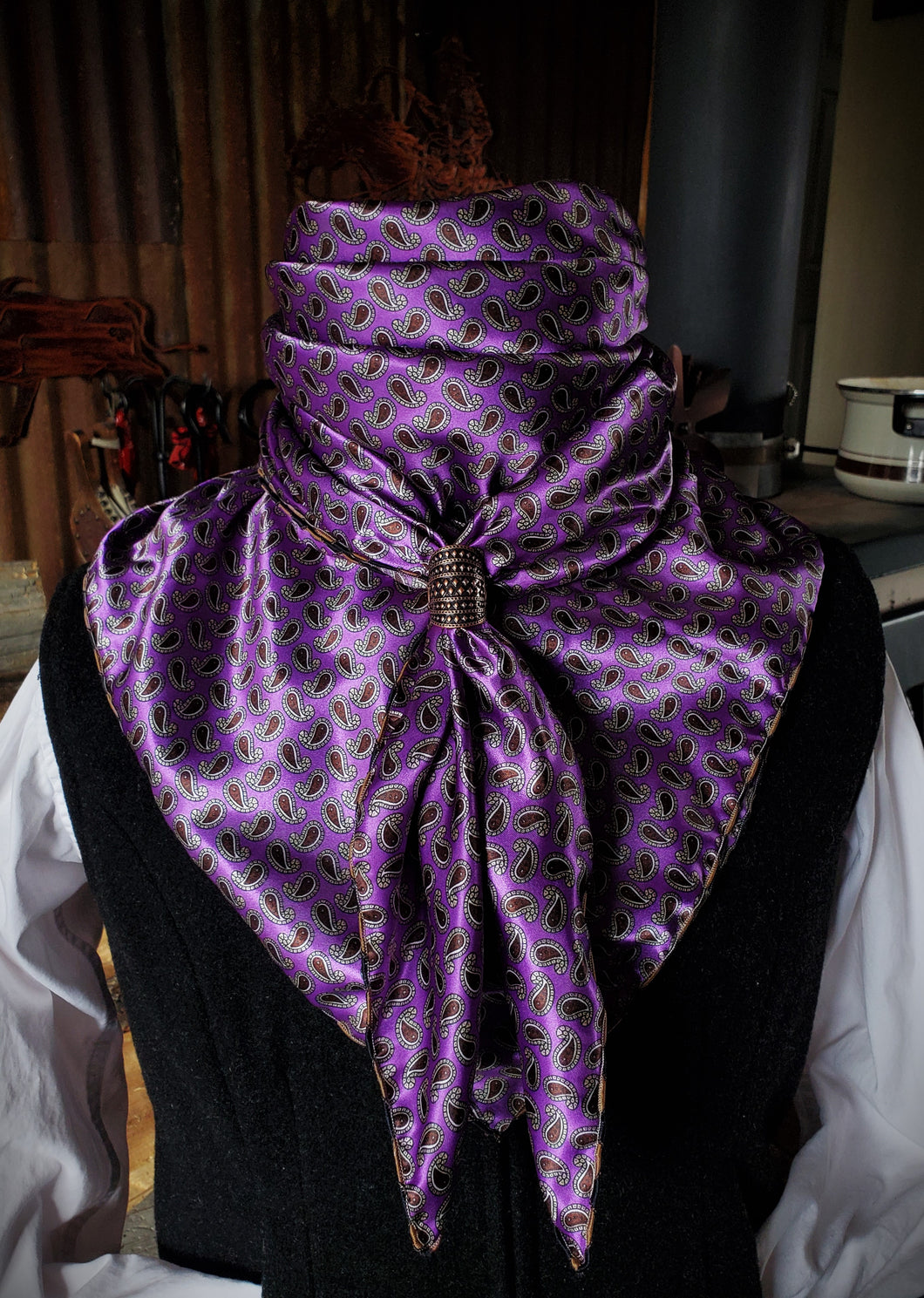 Wild Rag - Purple and Brown Paisley #110