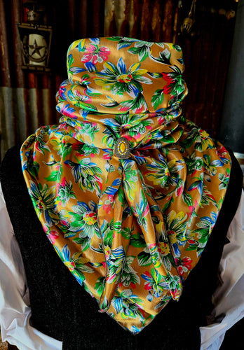 Wild Rag - Beigh Rainbow Flowers - #59