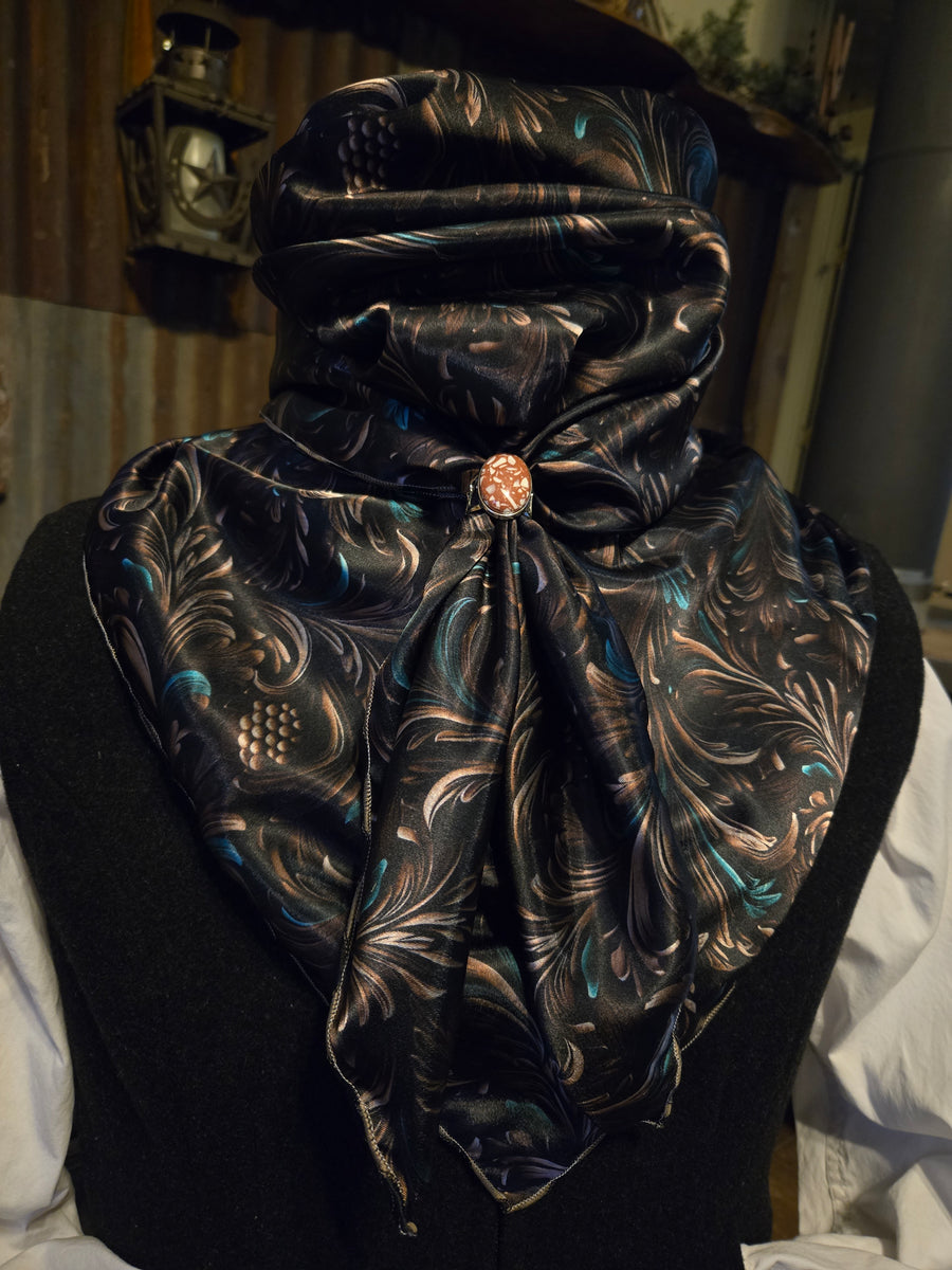 Wild Rag - Pinecone Splash Turquoise - #1010 – Cowgirl Dreamin Wild Rags