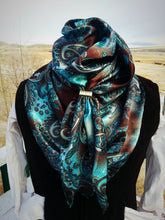 Load image into Gallery viewer, Wild Rag - Teal &amp; Brown Paisley #01