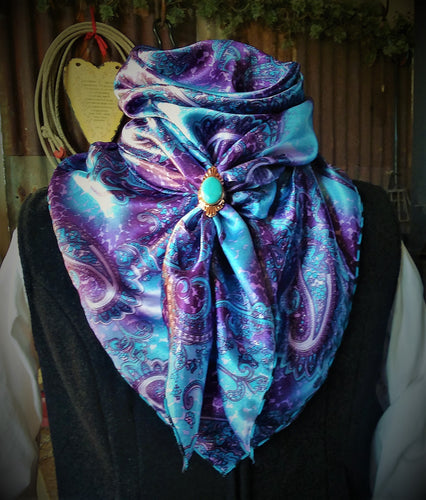 Wild Rag - Turquoise and Purple Paisley #03